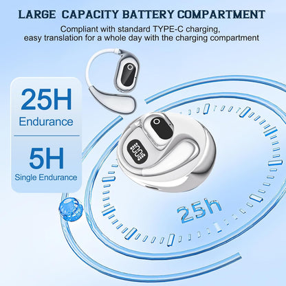 Écouteurs Bluetooth sans fil 3 en 1 Traducteur de langue en temps réel avec 138 langues