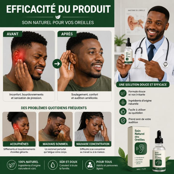 Gouttes auriculaires douces pour soulager les acouphènes