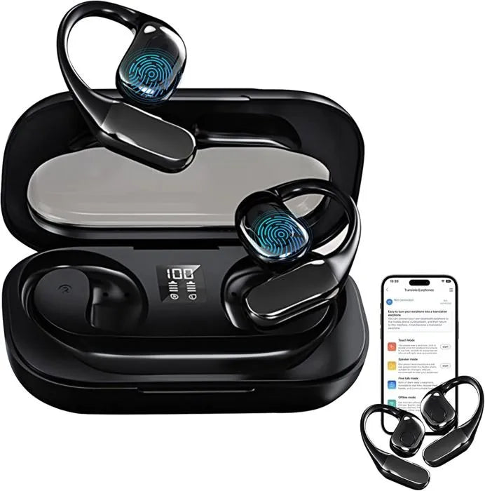 Écouteurs Bluetooth sans fil 3 en 1 Traducteur de langue en temps réel avec 138 langues